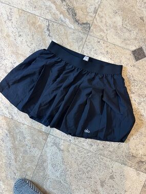 ALO Yoga Black Pleated Mini Skirt